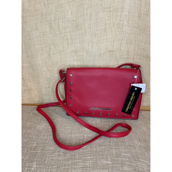 Christian Siriano‎ Crossbody Bag Studded Flap Purse Designer Handbag - Picture 1 of 12